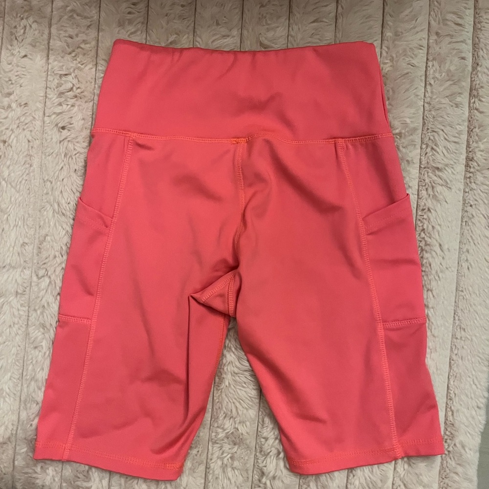 Women's Hot-Pink High-Waisted Bike Shorts by embrace life w/ Pockets Size S
